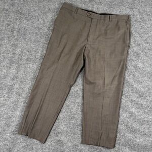 Jos A Bank Reserve Vitale Barberis Canonico Wool Pant 40-41 Blend Brown Tailored